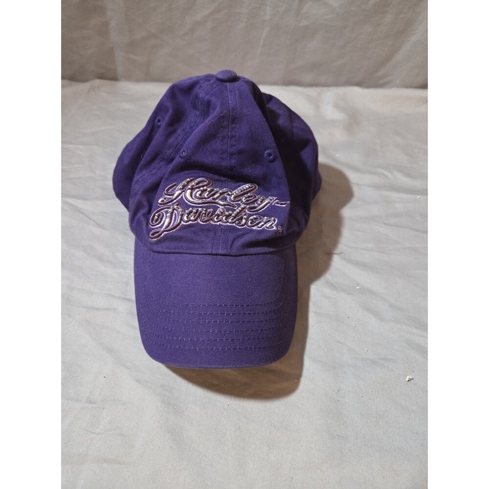 Ladies Vintage Purple Harley Davidson Strapback Naples Florida Biker Hat Onesize